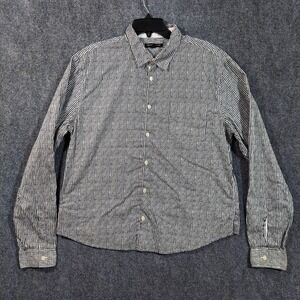 John Varvatos USA Shirt Mens XL Black White‎ Striped Long Sleeve Button Down